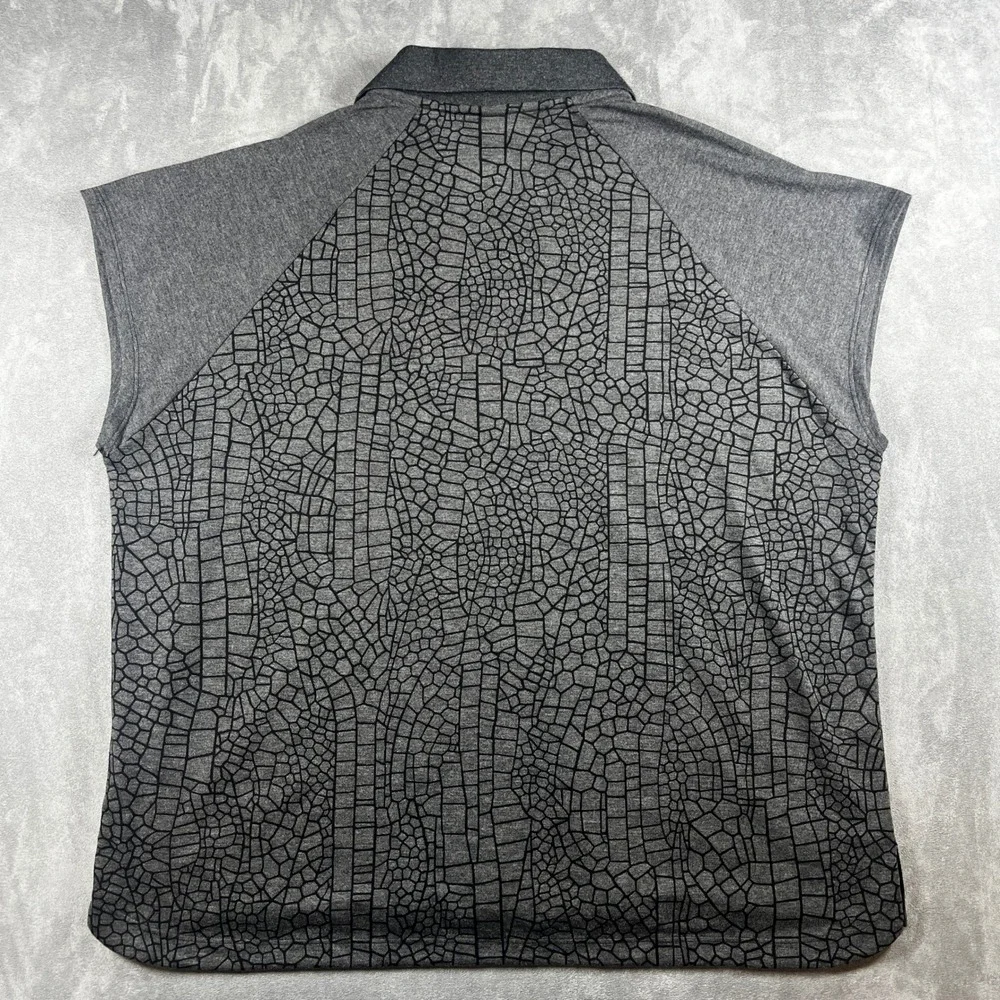Nike Womens Dri-FIT Sleeveless Golf Polo Shirt Grey Cracked Print XL AV3654-010